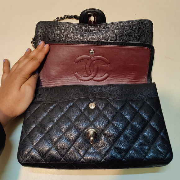 Chanel Black Quilted Caviar Medium Classic Double Flap - 15944875 serial number - Picture 8 of 16